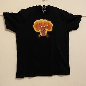 Teeturtle RARE Pokemon / Pikachu Angry"F+CK" Men  T-Shirt Black Sz XL  PreOwned